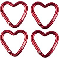 munkees Mosquetón en forma de corazón- llavero multiusos- aluminio- color rojo